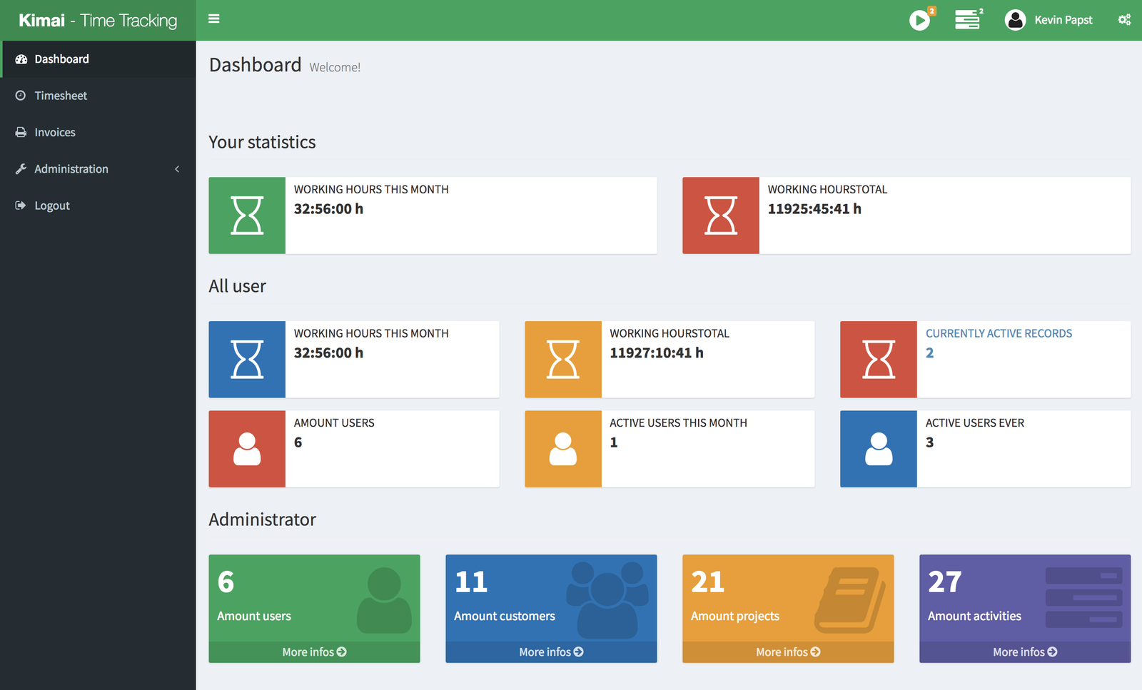 Time tracking laravel script